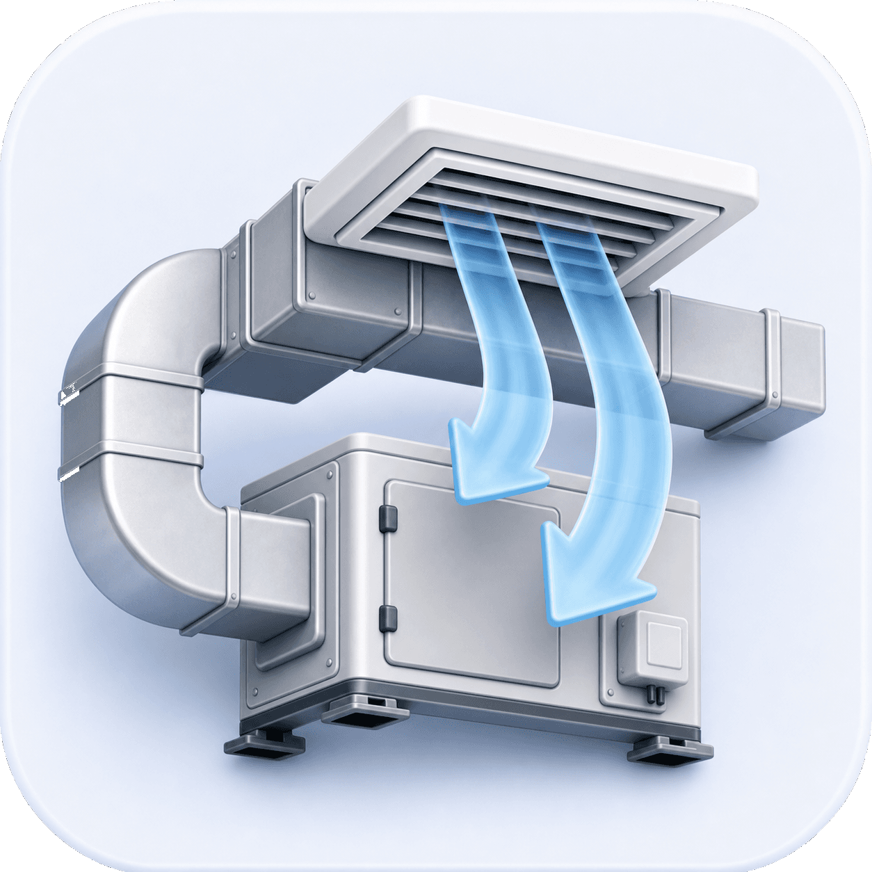 Icono 3D de Aire Acondicionado por Conductos