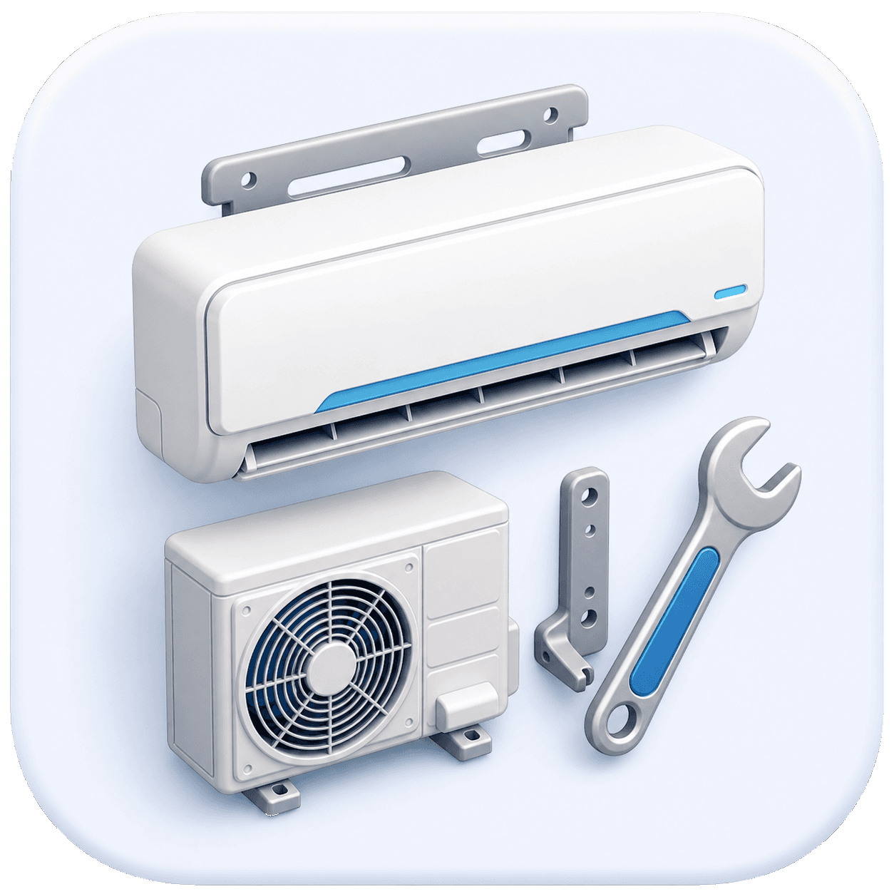 Icono 3D de Instalacion de Aire Acondicionado