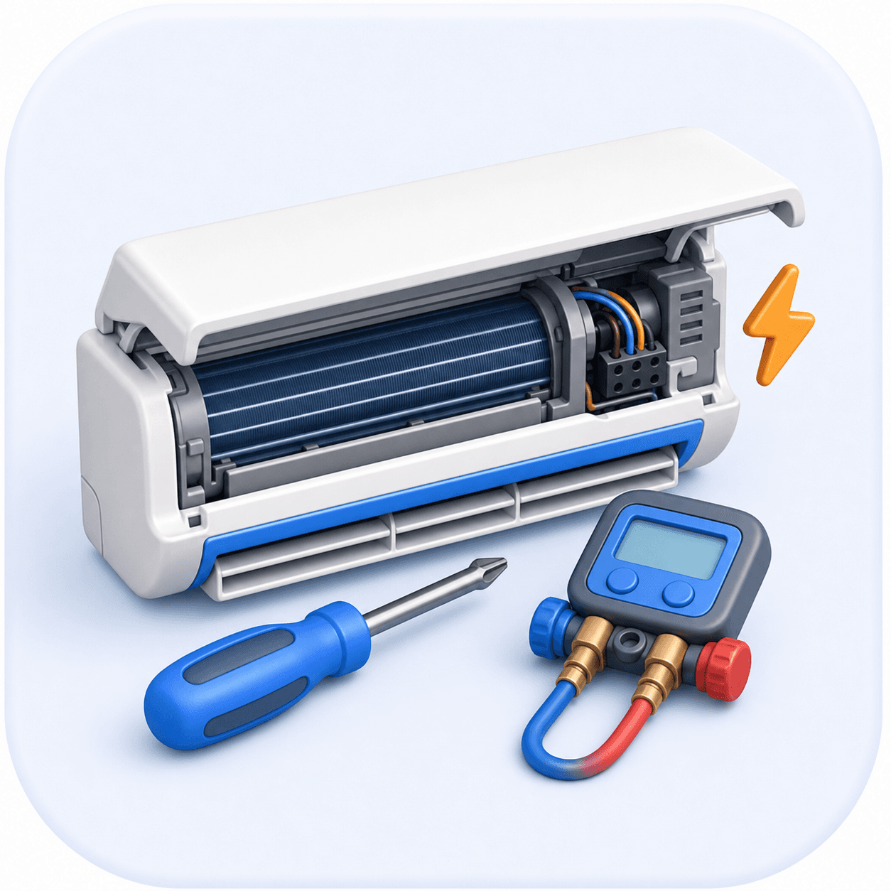 Icono 3D de Reparacion de Aire Acondicionado