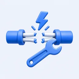 Icono 3D de Reparacion de Averias Electricas